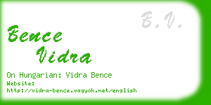 bence vidra business card